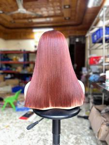 Peluca marrón café recta de hueso suave y sedoso hecha de cabello humano súper doble dibujado vietnamita de alta calidad 100% disponible - Product Image 4