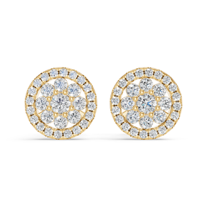 Luxury Flower Stud <b>Earrings</b> Women's 925 <b>Silver</b> 14K/10K Gold Plated Round Moissanite Claw Setting <b>Wedding</b> Jewelry - Product Image 5