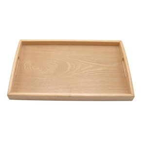 Bandeja Rectangular de Madera para Servir con Asas, Madera Sólida con Acabado Natural, Diseño Moderno, Móvil, para Bautizo, Cumpleaños, Té, Café, Desayuno - Product Image 3