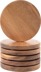 Handmade Wooden Cup Coasters – Rustic Natural Wood <b>Drink</b> Coaster Set for Coffee, Tea, Glasses, Mugs, Dining Table and Stylish - Product Image 6