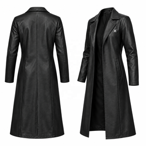 Abrigo de Cuero Genuino para Mujer |   Negro, Marrón, Borgoña |   Fabricante OEM ODM |   Diseño de Calidad Premium |   Ropa de Cuero | - Product Image 3