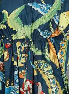 Caftán de algodón con estampado de pájaros indios, hecho a mano, para la playa, vestido de verano - Product Image 6