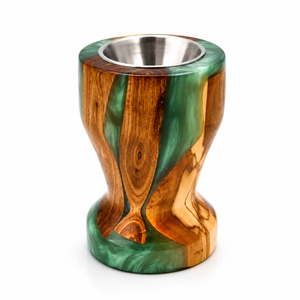 Quemador de Incienso de Madera Hecho a Mano con Incrustaciones de Resina Azul, Difusor Aromático de Sándalo, Uso en Todas las Estaciones, Quemador de Bakhoor para Ramadán - Product Image 6