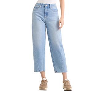 Pantalones vaqueros de talla grande para mujer, servicio OEM 2025, pantalones vaqueros informales elegantes ajustados de pierna ancha lavados personalizados - Product Image 5