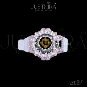 Reloj de Lujo con Diamantes de Moissanita de Primera Calidad, Diseño Completamente Adornado, Resistente al Agua, de Acero Inoxidable, Disponible para la Venta - Product Image 4