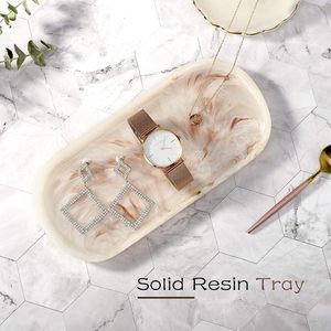 Organisateur de bijoux Emibele, plateau ovale en résine, plateau de vanité pour salle de bain et cuisine, porte-bijoux, porte-bagues, organisateur de cosmétiques - Product Image 1