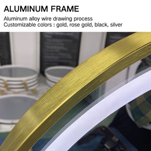 <span class=keywords><strong>Espejo</strong></span> de <span class=keywords><strong>Baño</strong></span> <span class=keywords><strong>Redondo</strong></span> de Diseño Moderno con Iluminación LED, para Uso en Hoteles, de Alta Calidad, Marca Golden Vanity Basin - Product Image 5