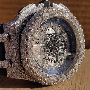 นาฬิกาข้อมือ Splendidigie Jewelry หรูหรา ประดับด้วยมอยส์ซาไนต์ แซฟไฟร์ คริสตัล พร้อมกลไก ETA ขนาด 28 มม. ระบบอนาล็อก ควอตซ์ สำหรับผู้ชาย สายโรสโกลด์ กันน้ำ - Product Image 5