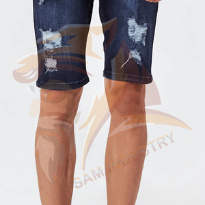 Shorts de Mezclilla Personalizados Estilo Urbano para Hombre, Transpirables, de Lona, Cintura Media, Largo hasta la Rodilla - Product Image 5