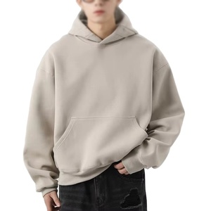 Sweat à capuche vintage uni pour homme en molleton polyester/coton 400g de haute qualité, coupe ample et classique, vente en gros - Product Image 2
