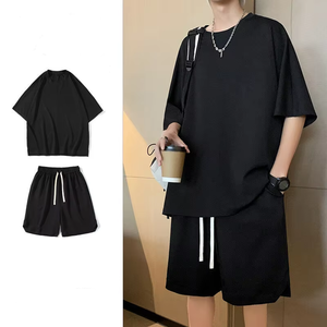 Ensemble t-shirt et short d'été pour homme, coupe décontractée, tenue décontractée confortable en deux pièces - Product Image 5