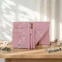 Tissu en coton rose clair brodé en gros avec motif floral ondulé pour robes féminines, ensembles coordonnés, décoration intérieure et artisanat