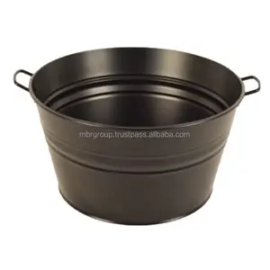 Antiguo azul real de aluminio estilo granja cubo de hielo diseño clásico enfriador de vino acabado brillante patrón Floral tinas de bebidas - Product Image 4