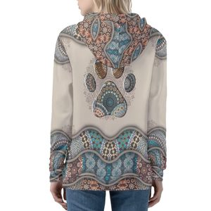 Ropa de mujer, sudadera con capucha con estampado floral de invierno, talla americana, sudadera con capucha para mujer, ropa de calle, sudadera con capucha de moda para mujer - Product Image 3