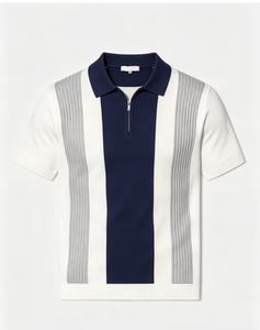 Men's Color Blocking Polo Shirt And Shorts Set Knitted Casual Summer Wear Breathable Cotton Polo Collar Design - Product Image 6