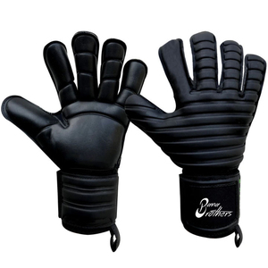 Gants de gardien de but de football à forte adhérence avec protection des doigts en noir - Product Image 1