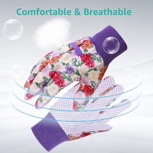 Wholesale Custom Sublimation Floral Garden <b>Gloves</b> With Polyurethane Coating Anti-Slip Knit Cuff Pull On Design For Outdoor Work - Product Image 3