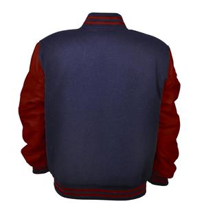 Custom Plus Size Men's Letterman Jacket Whole Sale Winter <b>Thermal</b> Coat with <b>Wool</b> Leather Polyester Lining Cheap Price - Product Image 2