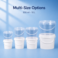Cubo de Plástico Transparente de Grado Alimenticio al por Mayor de 300ml a 10 Litros con Tapa, Cubo Personalizado para Envasado de Dulces, Galletas, Yogur y Palomitas de Maíz
