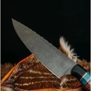 Ahmad Fabric Custom Handmade 13-Inch Damascus Steel Chef <b>Knife</b> with Leather Sheath Beautiful Handle Customizable Supported - Product Image 2