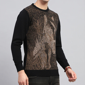 Nouveauté : Pulls en tricot pour hommes de haute qualité, anti-rides, vente en gros, 100% coton, col rond, manches longues - Product Image 3