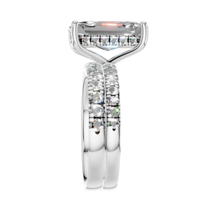 Anillo de Compromiso Unisex de Plata 925 de Alta Calidad con Moissanita Corte Esmeralda y Engaste de Garras para Mujer, Accesorio para Aniversario de Bodas - Product Image 5