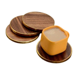 Premium Square Wooden Coaster Eco-Friendly Wood Drink Coasters Rustic Heat Resistant Cup Mat For Coffee Mug <b>Table</b> <b>Protector</b> - Product Image 3