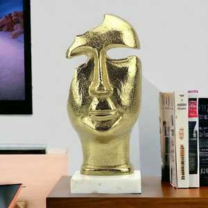 Jaffs Exports JE2127 33.5cm H X 12cm W X 15cm L Abstract Gold Plated Handmade Face Sculpture Contemporary Art Figurine Tabletop - Product Image 5