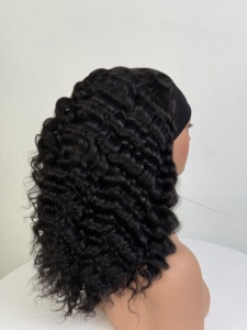 100% Vietnamese Virgin Human Hair Glueless Transparent Lace Small Cap Headband <b>Wig</b> Natural Looking Body Wave <b>Curly</b> - Product Image 5