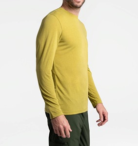 เสื้อยืดแขนยาวผู้ชาย ผ้าฝ้าย 100% คอโอ ทรงปกติ สีพื้น ระบายอากาศได้ดี เสื้อยืดลำลองสำหรับผู้ชาย - Product Image 3
