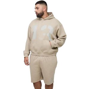 Sudadera con Capucha de Alta Calidad, Corte Regular, Hombros Caídos, Sin Cordones, Tejido Grueso, 100% Algodón, Felpa, para Hombre, Invierno - Product Image 1