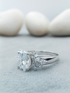 Customizable Trendy Design Solitaire Engagement Wedding <b>Ring</b> 100% VVS Moissanite 925 Sterling & 14K/18K <b>Gold</b> with Diamond Gift - Product Image 2