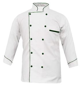 เสื้อเชฟปักมือคุณภาพสูง สีขาว ผ้าโพลีเอสเตอร์ แขนยาว เหมาะสำหรับทุกเพศ ใช้ตกแต่งงานฝีมือ ศิลปะ ของตกแต่งบ้าน ครัว ของขวัญ โรงแรม - Product Image 1