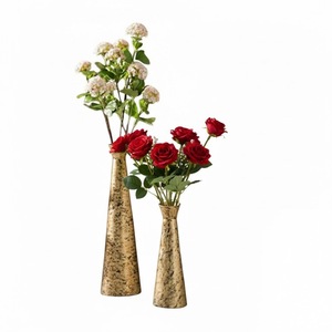 Vases de sol en aluminium doré texturé brossé, faits à la main, élégants, pour la décoration de la maison, lot de 2 grands pots à fleurs, prix usine - Product Image 6