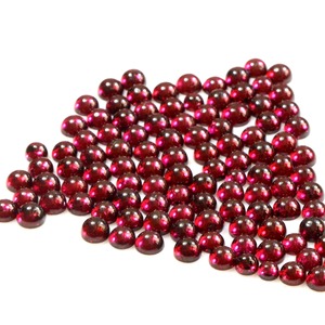 Granates naturales de 5 mm, cabujones redondos, piedras preciosas sueltas, granates rojos lisos para la fabricación de joyas, suministro al por mayor de piedras preciosas. - Product Image 5