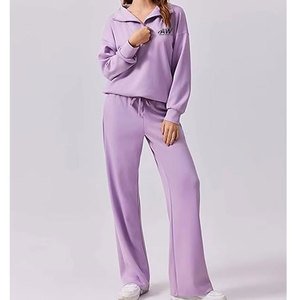 Conjuntos deportivos acampanados de moda para mujer, de corte relajado, ideales para ropa informal y un estilo urbano moderno. - Product Image 2