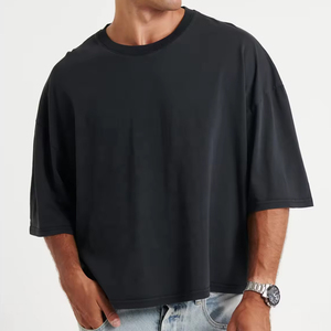Camiseta de Manga Corta con Cuello Redondo, Transpirable y de Secado Rápido para Hombre, Personalizada con Publicidad, de Algodón Barato al por Mayor, en Blanco, Azul y Negro Clásico - Product Image 4