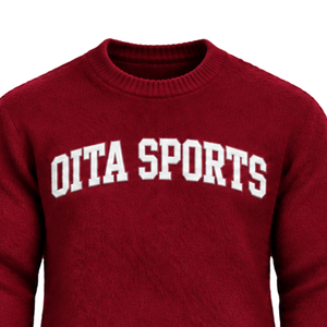 Custom Dark Red <b>Men</b> Fuzzy Knit Sweater Crew Neck Long Sleeve Soft Casual <b>Winter</b> Pullover <b>Jumper</b> with Custom Raised Chest Logo - Product Image 3