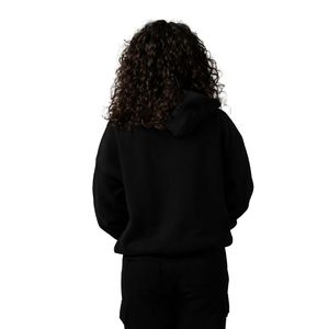 Sudadera con Capucha Negra para Mujer, de Manga Larga, Forro Polar, Informal, para Gimnasio, Ejercicio, Ropa Deportiva, Suave y Cómoda, con Bolsillo Tipo Canguro - Product Image 6