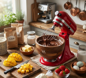 Bol mélangeur en bois de noyer massif de qualité supérieure pour batteur sur socle, fait main, adapté à la cuisine, sans danger pour les aliments, pour la pâtisserie et le pétrissage, en provenance du Vietnam - Product Image 5