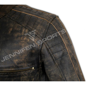 Blouson de moto pour homme en cuir de vachette véritable, style vintage, nouvelle collection 2026, meilleur prix - Product Image 3