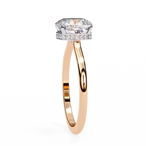 Anillo de Compromiso de Diseño con Diamante Cultivado en Laboratorio de 2.5 CT, Corte Cojín, Oro Amarillo de 14K, Certificado IGI, Regalos de Aniversario y Boda - Product Image 4