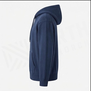 Sweat à capuche tricoté surdimensionné pour homme North Approach avec poche avant et logo en relief – Tenue décontractée pour l'automne - Product Image 3