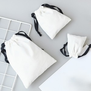 Bolsas de Algodón Blanco con Cordón Negro, Diseño Liso, Cierre Elástico, Varios Tamaños para Almacenamiento, Suministros al por Mayor OEM - Product Image 6
