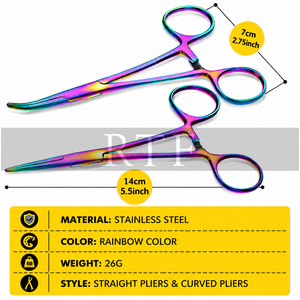 Pinces Kelly multicolores arc-en-ciel de qualité supérieure - Hémostat à artère en acier inoxydable de haute qualité pour la chirurgie abdominale manuelle - Product Image 2