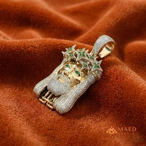 สร้อยคอจี้พระเยซูทรงฮิปฮอปชุบทอง 14K ประดับโมอิสซาไนต์ เครื่องประดับหรูหราสำหรับทุกเพศทุกวัย สไตล์นิวยอร์ก - Product Image 4