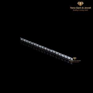 14k <b>Solid</b> <b>Gold</b> Lab Grown CVD Diamond Brilliant Emerald Shape Continuous Tennis Design Bracelet 14 TCW D-E-F Color VVS-VS Clarity - Product Image 6