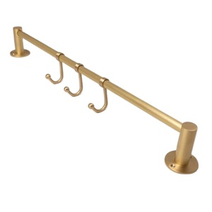 Hot Selling Gold Metal Wall <b>Hook</b> <b>Rail</b> Modern Multi <b>Hook</b> Coat Hanger Entryway Organizer Bathroom Kitchen Storage Rack - Product Image 1