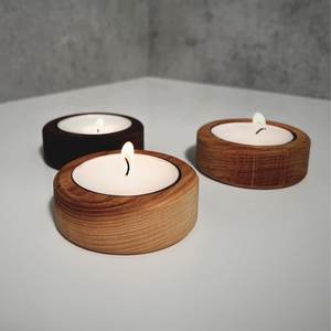 Rustic Wooden <b>Tea</b> <b>Light</b> Holder Decorative Candle Stand - Product Image 1