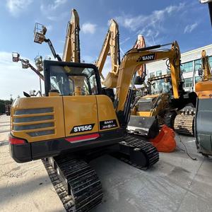 Mini-excavatrice d'occasion Sany SY 55 55C SY55 SY55C Pro de 5,5 tonnes avec brise-roche, peinture d'origine, fabriquée en Chine - Product Image 1